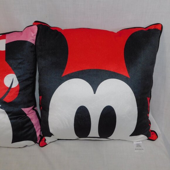2 Disney 100 Anniversary Mickey Mouse & Minnie Mouse 17" x 17" Throw Pillows - Picture 3 of 7